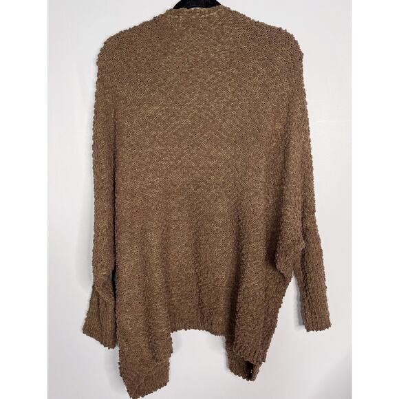 New Umgee Small S Brown Open Front Cardigan Sweater Open Knit Butterfly Sleeve - Picture 2 of 10